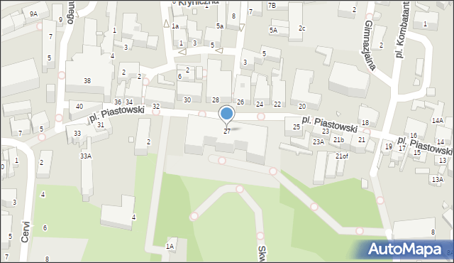 Jelenia Góra, Plac Piastowski, 27, mapa Jelenia Góra