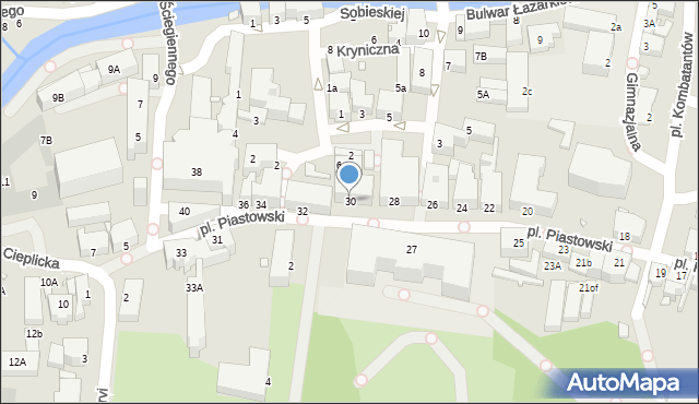 Jelenia Góra, Plac Piastowski, 30, mapa Jelenia Góra