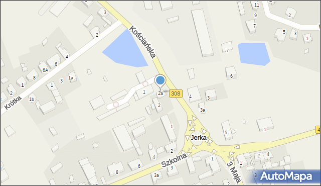 Jerka, Plac Powstańców, 2a, mapa Jerka