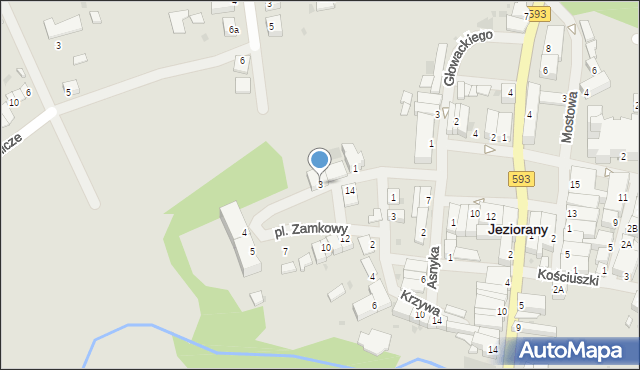 Jeziorany, Plac Zamkowy, 3, mapa Jeziorany