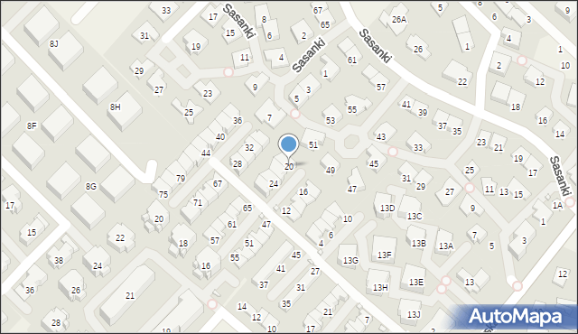 Józefosław, Planety, 20, mapa Józefosław