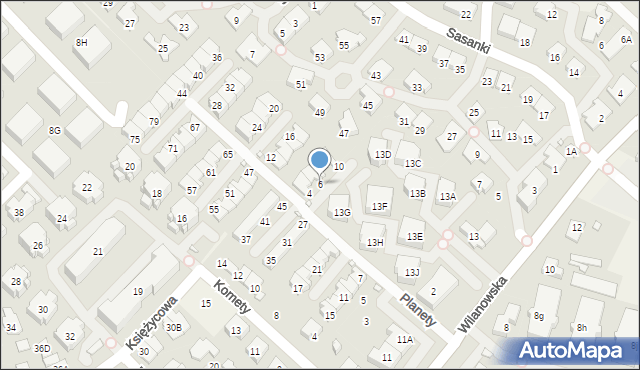 Józefosław, Planety, 6, mapa Józefosław