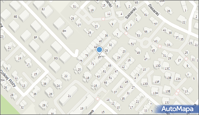 Józefosław, Planety, 67, mapa Józefosław