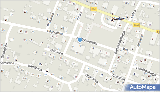 Józefów, Plac Wyzwolenia, 5, mapa Józefów