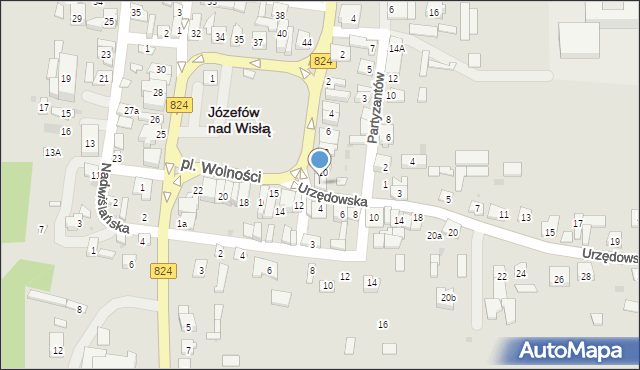 Józefów nad Wisłą, Plac Wolności, 11, mapa Józefów nad Wisłą