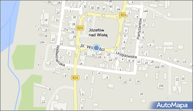 Józefów nad Wisłą, Plac Wolności, 19, mapa Józefów nad Wisłą