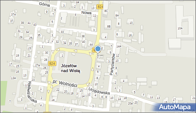 Józefów nad Wisłą, Plac Wolności, 2, mapa Józefów nad Wisłą