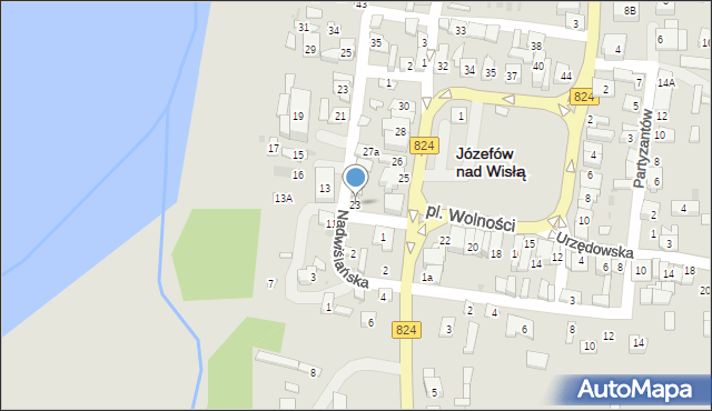 Józefów nad Wisłą, Plac Wolności, 23, mapa Józefów nad Wisłą