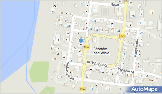 Józefów nad Wisłą, Plac Wolności, 27, mapa Józefów nad Wisłą