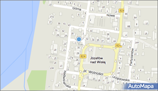 Józefów nad Wisłą, Plac Wolności, 31, mapa Józefów nad Wisłą