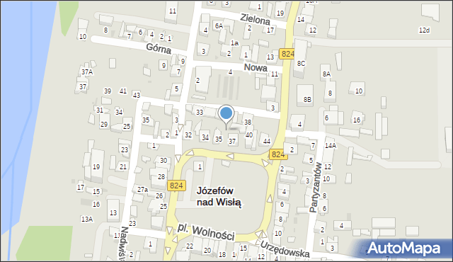 Józefów nad Wisłą, Plac Wolności, 36, mapa Józefów nad Wisłą
