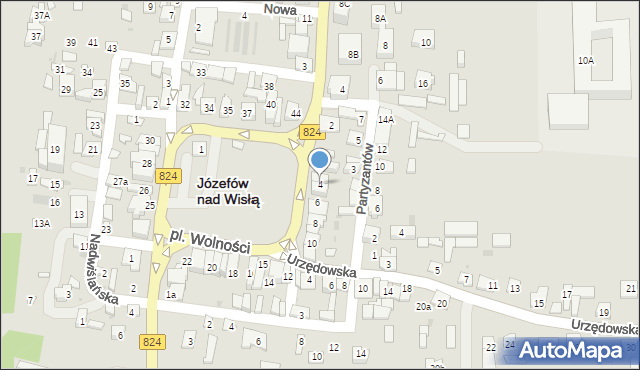 Józefów nad Wisłą, Plac Wolności, 4, mapa Józefów nad Wisłą