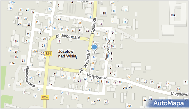 Józefów nad Wisłą, Plac Wolności, 5, mapa Józefów nad Wisłą