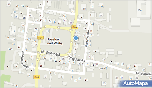 Józefów nad Wisłą, Plac Wolności, 6, mapa Józefów nad Wisłą