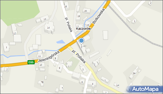 Kaczorów, Plac Pollaka, 1, mapa Kaczorów