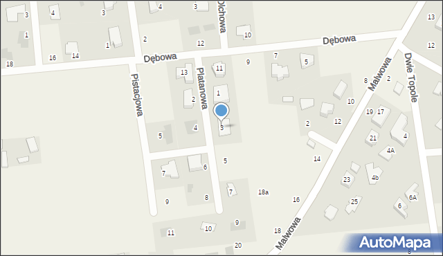 Kalinówka, Platanowa, 3, mapa Kalinówka