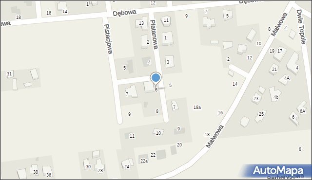 Kalinówka, Platanowa, 6, mapa Kalinówka