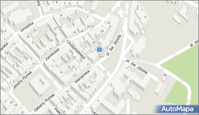 Kalisz, Plac św. Józefa, 2-4-6, mapa Kalisza