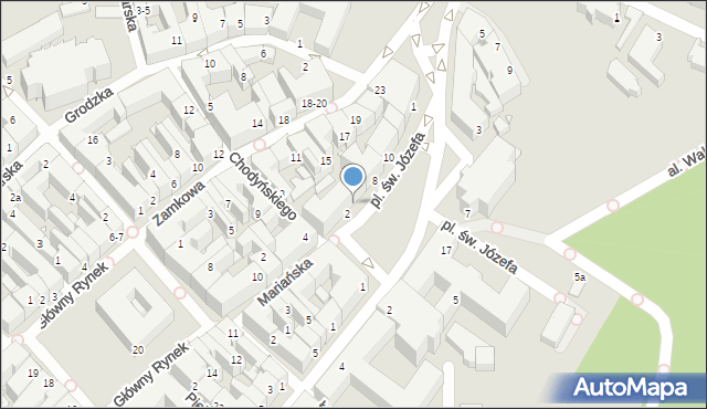 Kalisz, Plac św. Józefa, 6, mapa Kalisza