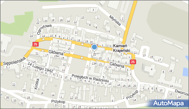 Kamień Krajeński, Plac Odrodzenia, 22, mapa Kamień Krajeński