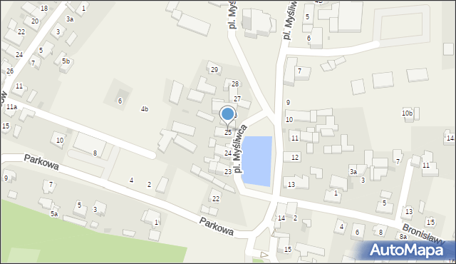 Kamień Śląski, Plac Myśliwca, 25, mapa Kamień Śląski