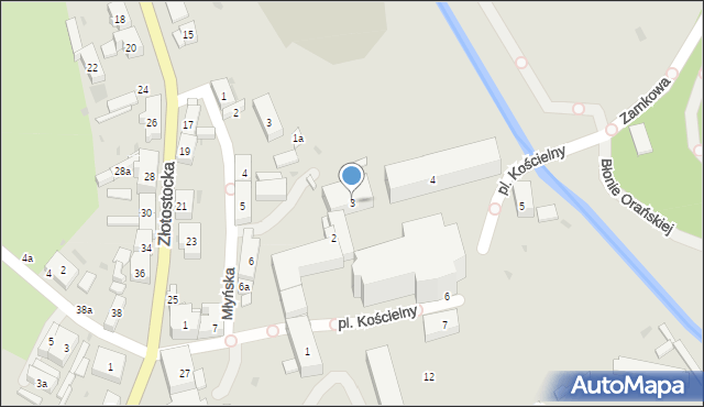 Kamieniec Ząbkowicki, Plac Kościelny, 3, mapa Kamieniec Ząbkowicki