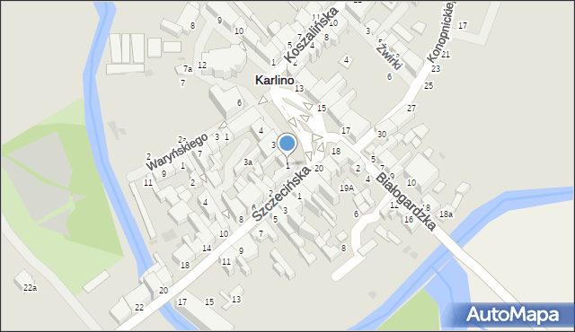 Karlino, Plac Jana Pawła II, 1, mapa Karlino