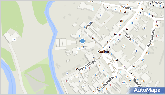 Karlino, Plac Jana Pawła II, 12, mapa Karlino