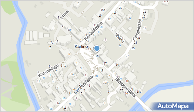 Karlino, Plac Jana Pawła II, 15, mapa Karlino