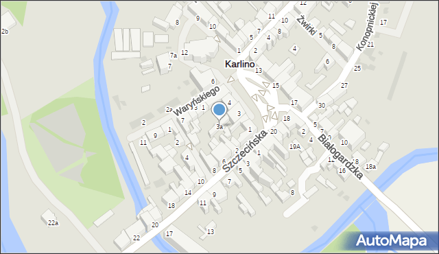 Karlino, Plac Jana Pawła II, 3a, mapa Karlino