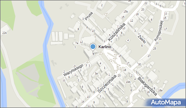 Karlino, Plac Jana Pawła II, 6, mapa Karlino