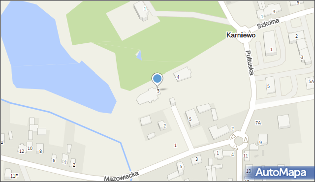 Karniewo, Plac Kościelny, 3, mapa Karniewo