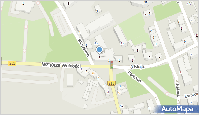 Kartuzy, Plac św. Brunona, 3, mapa Kartuzy