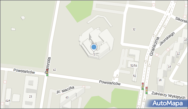 Katowice, Plac Rady Europy, 1, mapa Katowic