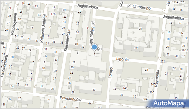 Katowice, Plac Sejmu Śląskiego, 2, mapa Katowic