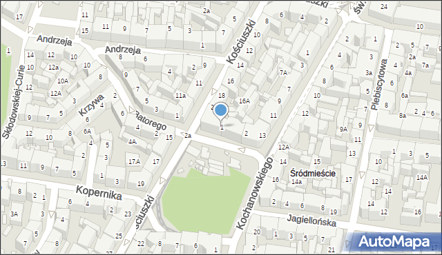 Katowice, Plac Miarki Karola, 1, mapa Katowic