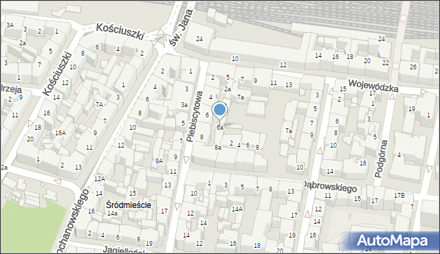 Katowice, Plebiscytowa, 6a, mapa Katowic