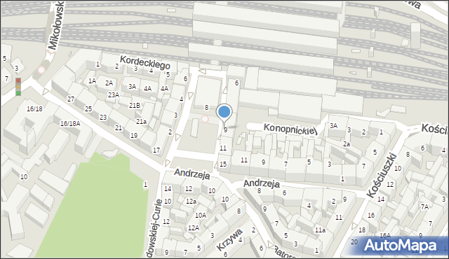 Katowice, Plac Oddziałów Młodzieży Powstańczej, 9, mapa Katowic