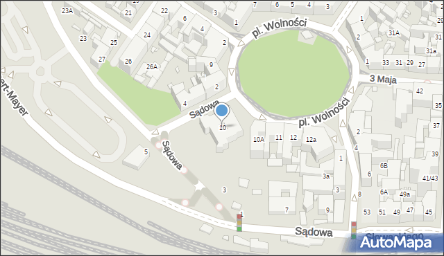 Katowice, Plac Wolności, 10, mapa Katowic