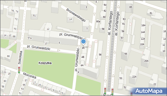 Katowice, Plac Grunwaldzki, 4C, mapa Katowic