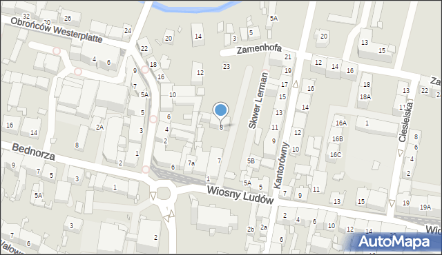 Katowice, Plac Powstańców Śląskich, 8, mapa Katowic