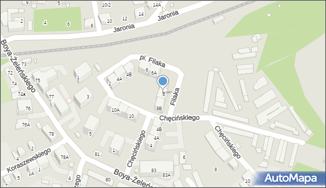 Katowice, Plac Filaka, 8, mapa Katowic