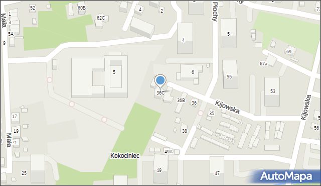Katowice, Płochy Józefa, 36C, mapa Katowic