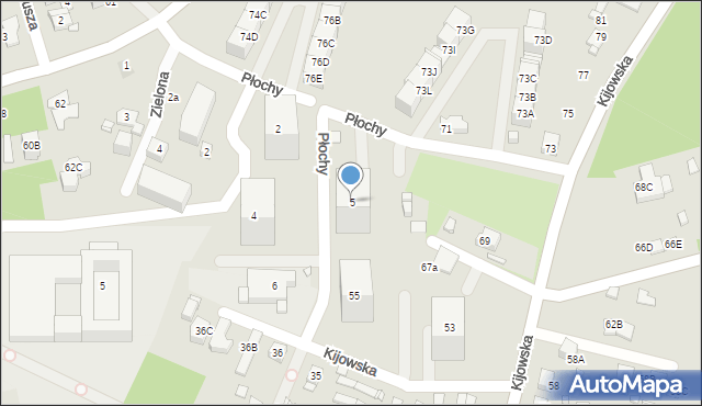 Katowice, Płochy Józefa, 5, mapa Katowic