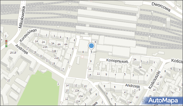 Katowice, Plac Oddziałów Młodzieży Powstańczej, 7, mapa Katowic