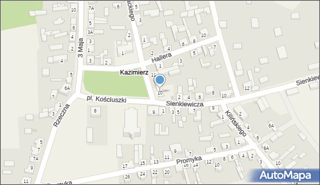 Kazimierz, Plac Kościuszki Tadeusza, gen., 10, mapa Kazimierz