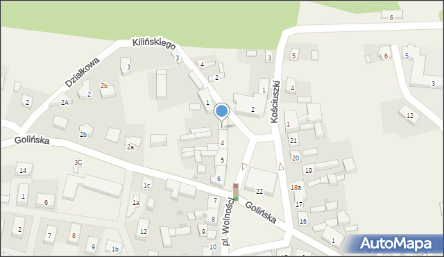 Kazimierz Biskupi, Plac Wolności, 3a, mapa Kazimierz Biskupi