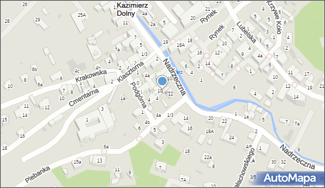 Kazimierz Dolny, Plebanka, 2a, mapa Kazimierz Dolny