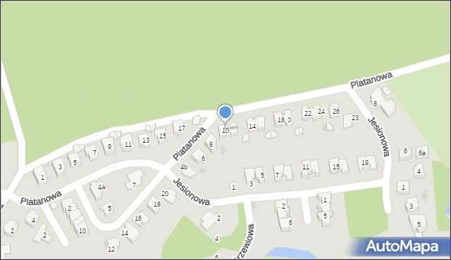 Kędzierzyn-Koźle, Platanowa, 10, mapa Kędzierzyna-Koźle