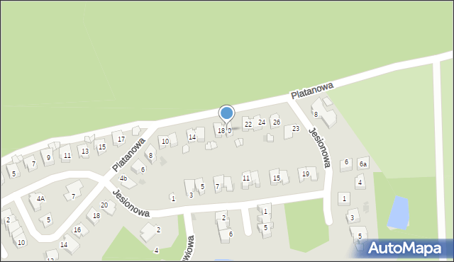 Kędzierzyn-Koźle, Platanowa, 20, mapa Kędzierzyna-Koźle